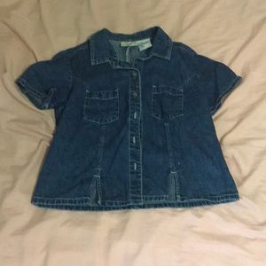 Button-Up Short Sleeve Denim